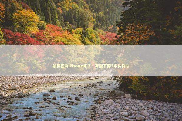 最便宜的iPhone来了！有望下探3字头价位