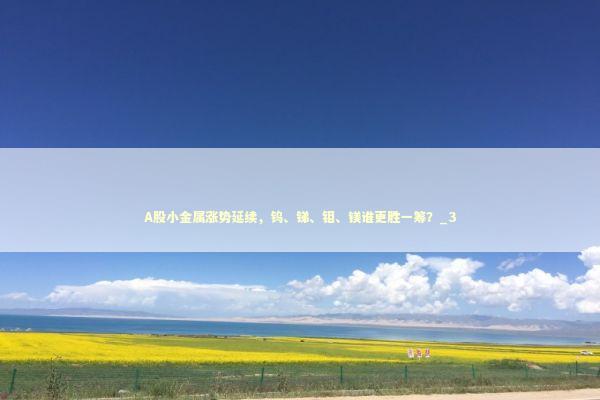 A股小金属涨势延续，钨、锑、钼、镁谁更胜一筹？_3