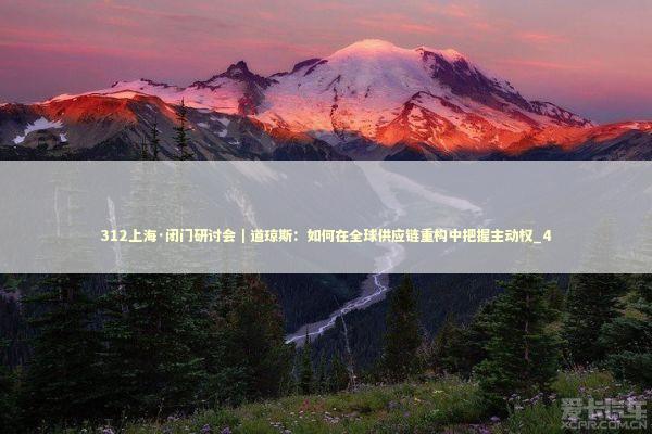 312上海·闭门研讨会｜道琼斯：如何在全球供应链重构中把握主动权_4